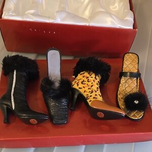 Stylish Black and Gold Women's Heels